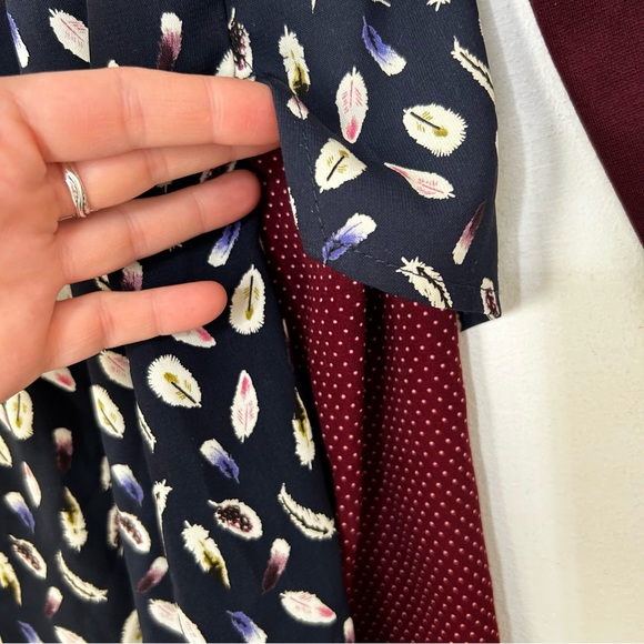 Encore Tunic Top Reworked Layered Asymmetrical Jersey Knit Silky Burgundy Blue M - Picture 8 of 16